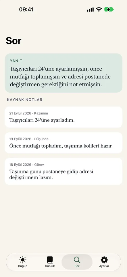 Notlarına sor