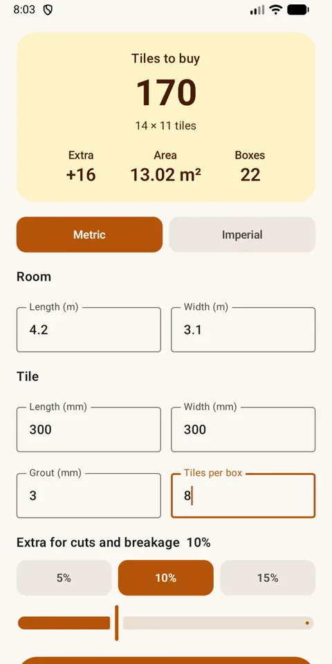 Result with boxes